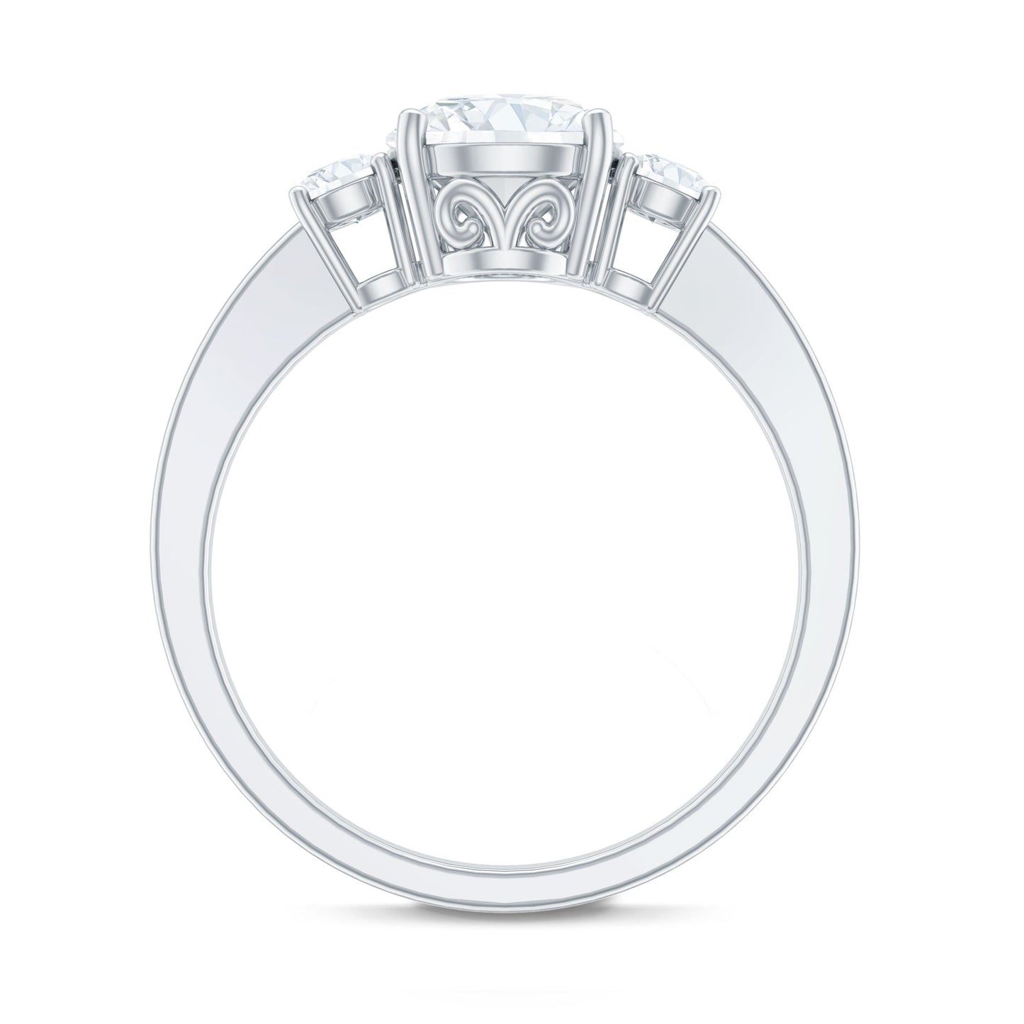 Moissanite Three Stone Round Engagement ring