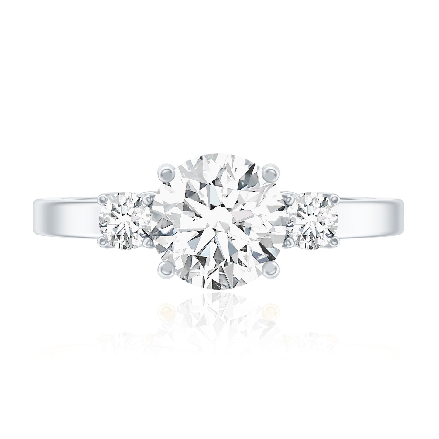 Moissanite Three Stone Round Engagement ring