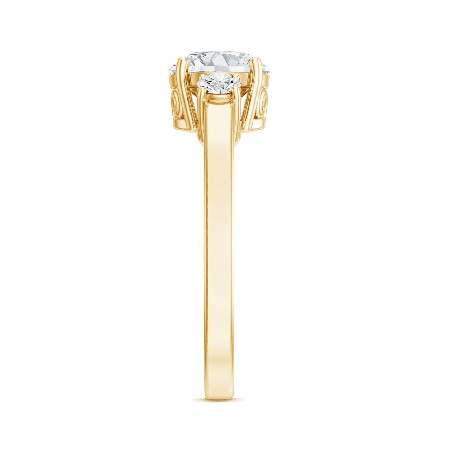 Moissanite Three Stone Round Engagement ring
