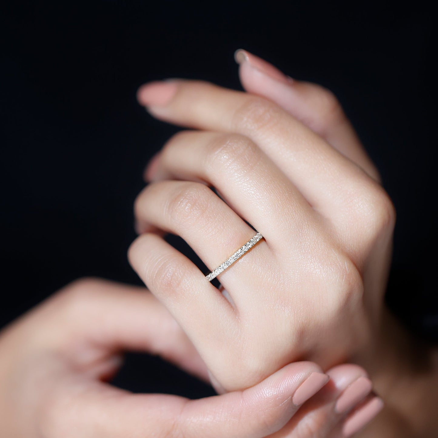 French Pave Diamond Eternity Wedding Ring