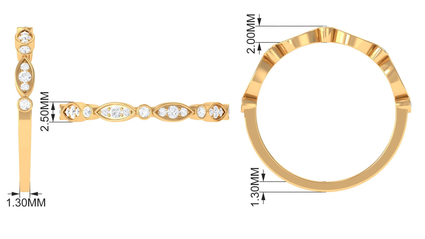 Certified Natural Diamond Half Eternity Ring for Anniversary