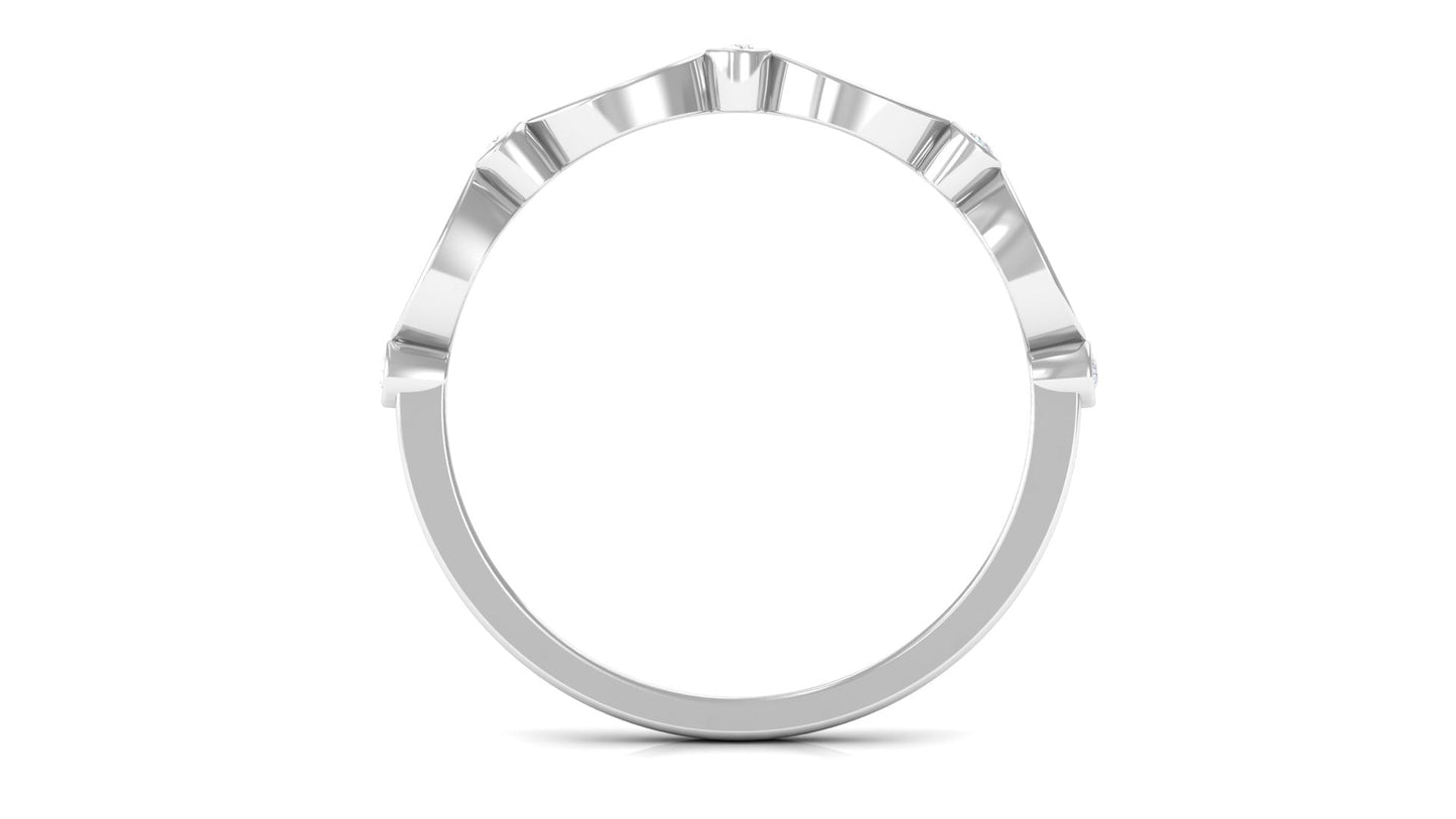 Certified Natural Diamond Half Eternity Ring for Anniversary