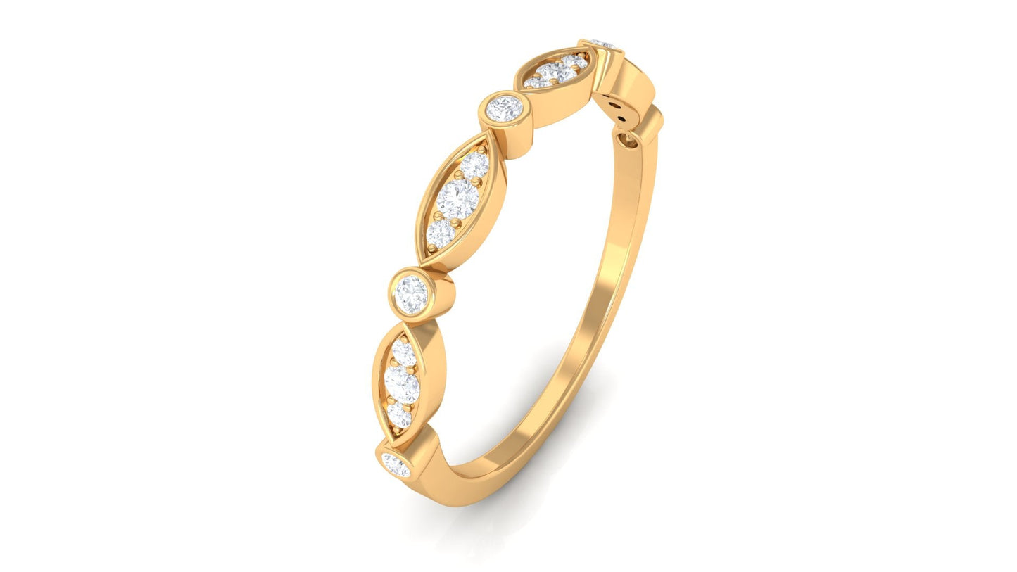 Certified Natural Diamond Half Eternity Ring for Anniversary