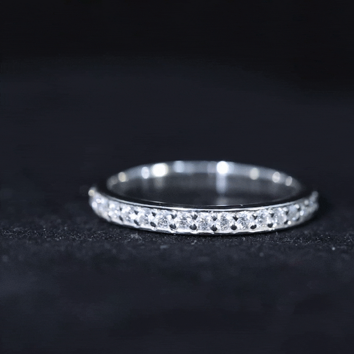 Certified Moissanite Half Eternity Ring