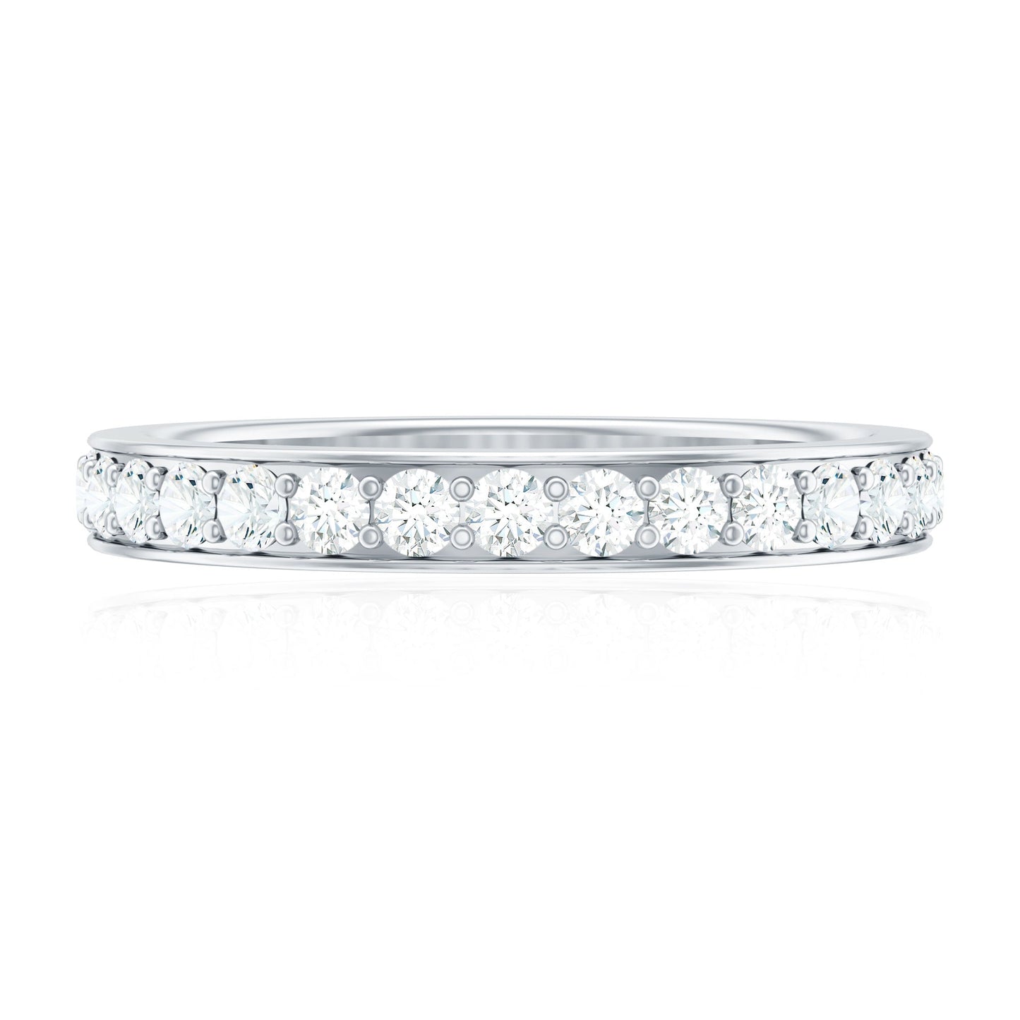 Certified Moissanite Half Eternity Ring