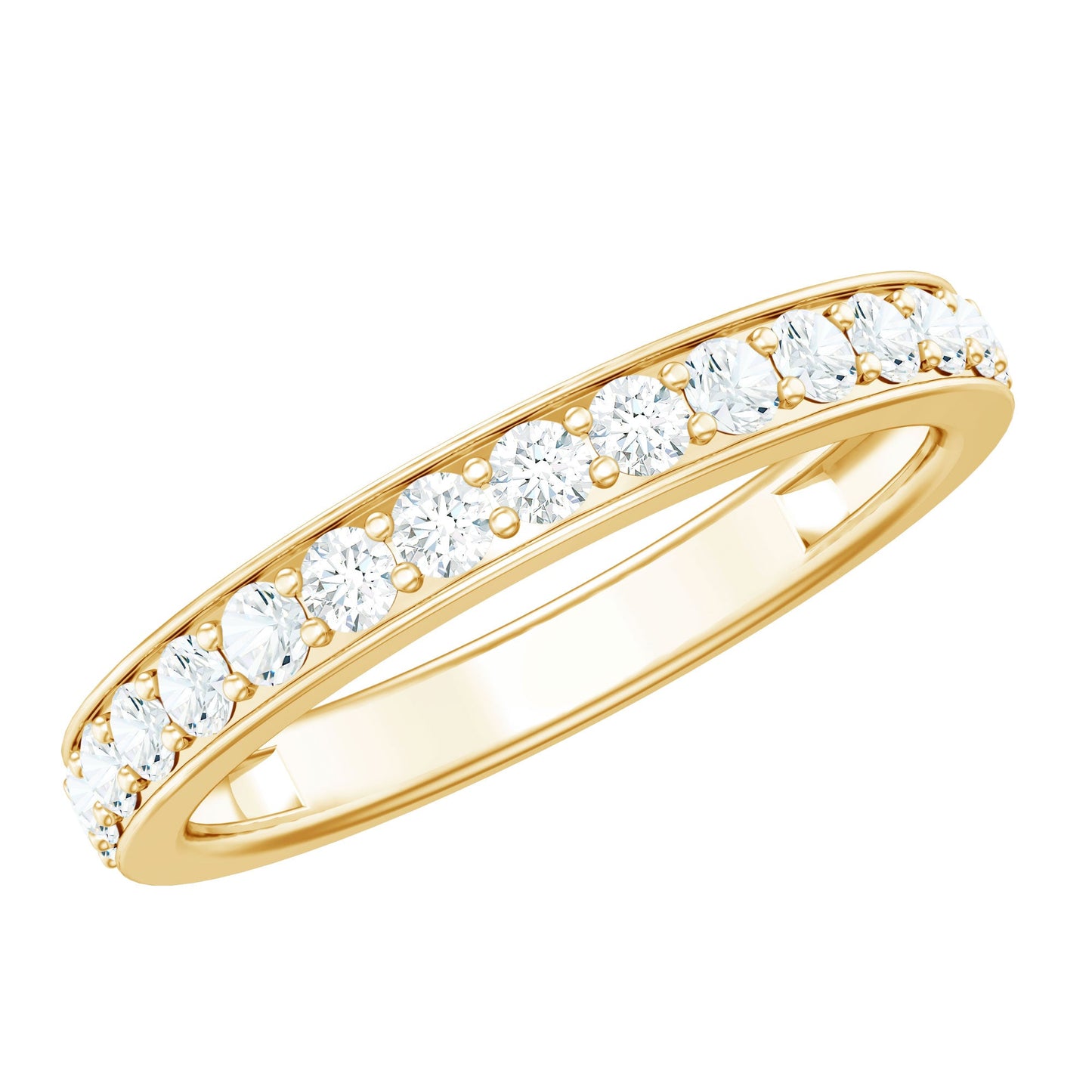 Certified Moissanite Half Eternity Ring