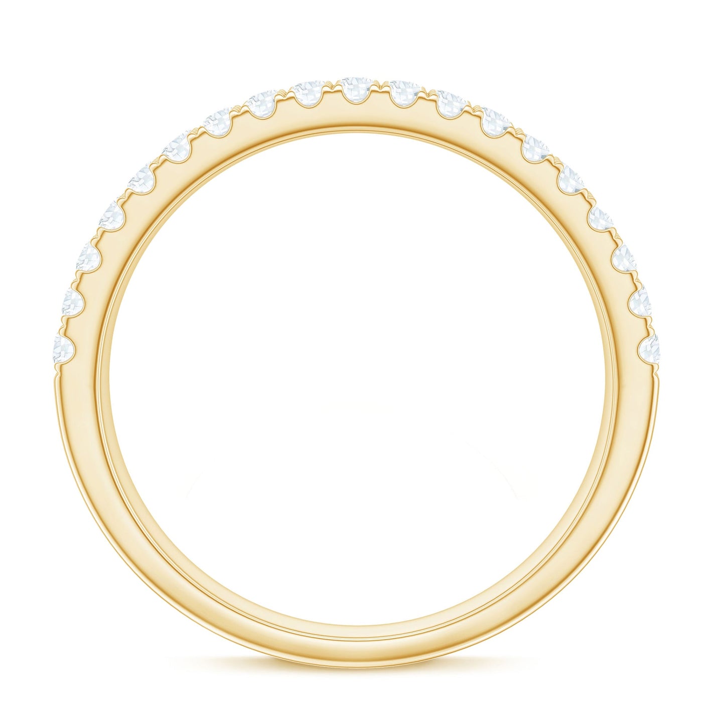 Natural Diamond Wide Half Eternity Band Ring