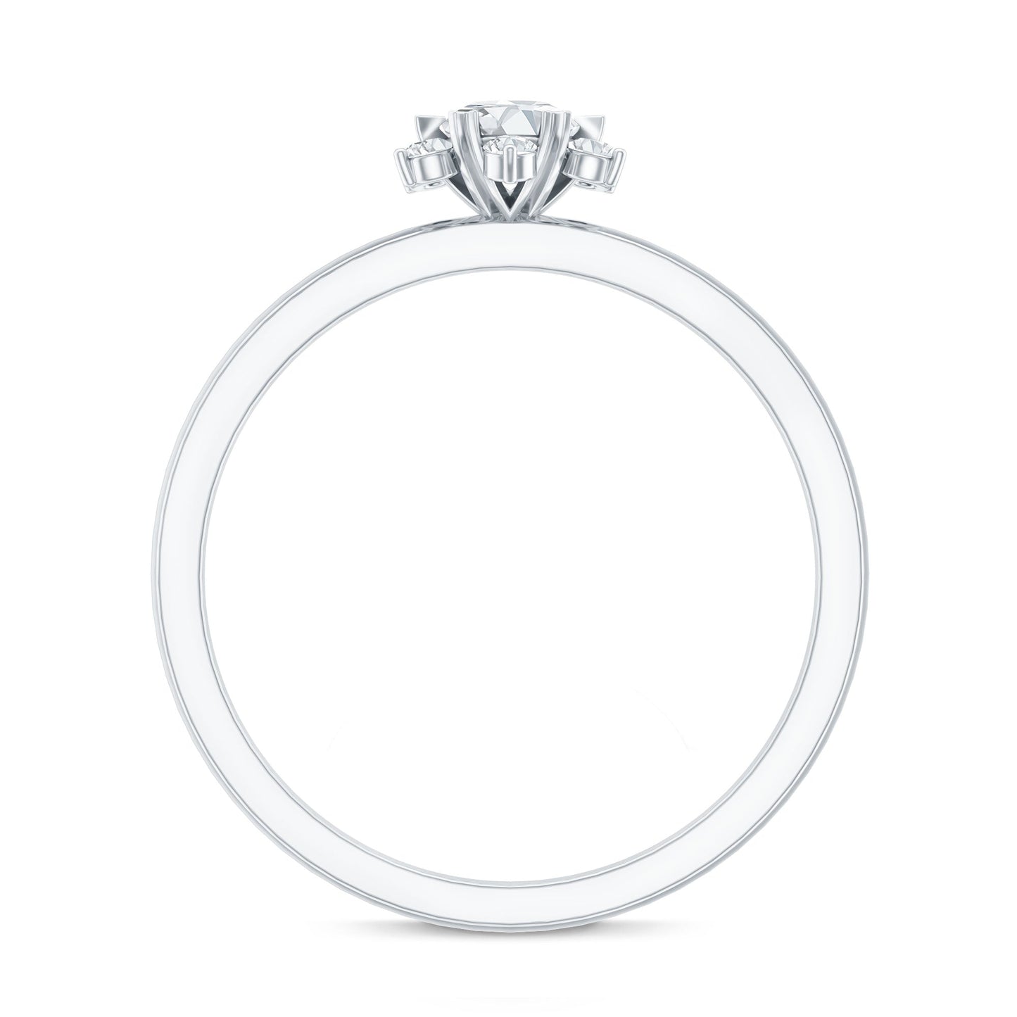 Round Moissanite Flower Promise Ring for Her
