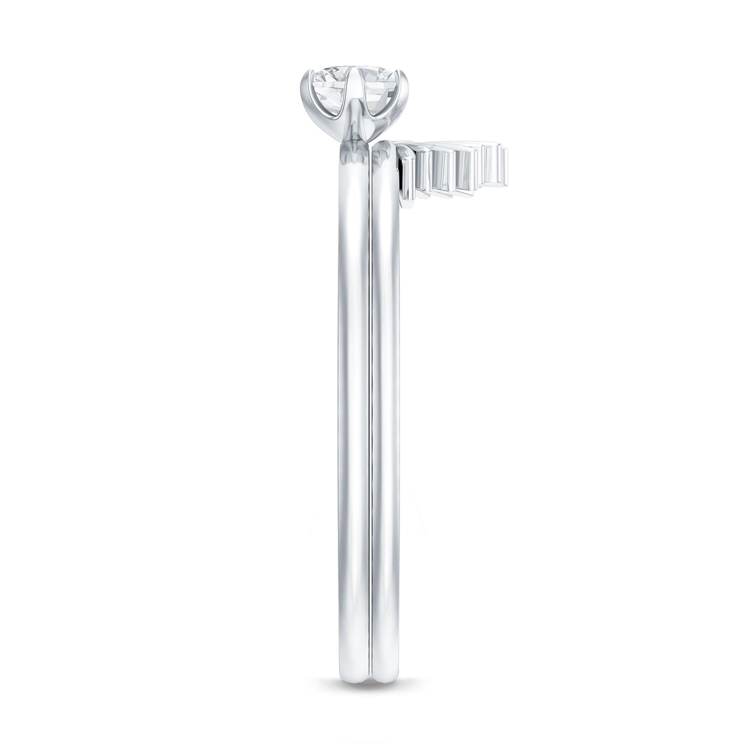 Certified Natural Diamond Promise Ring with Sunburst Enhancer