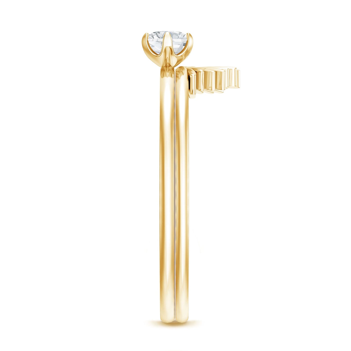 Certified Natural Diamond Promise Ring with Sunburst Enhancer