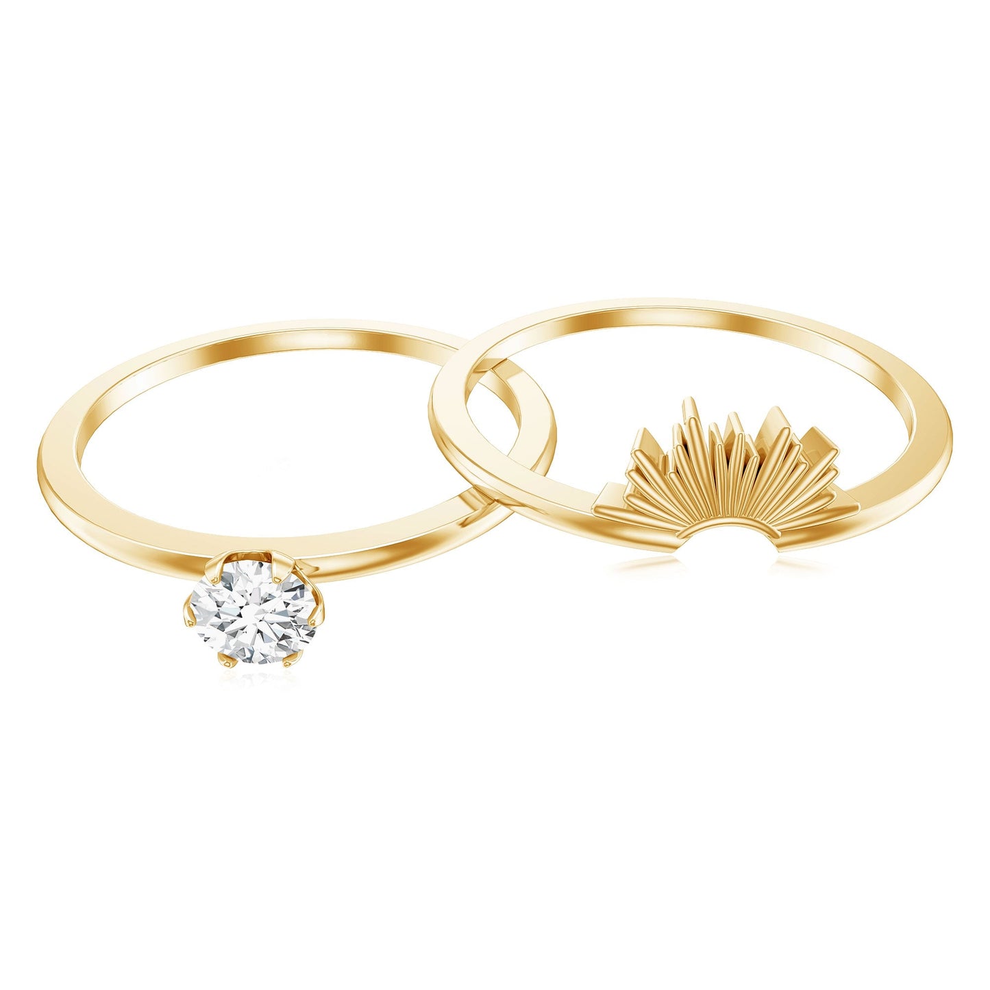 Certified Natural Diamond Promise Ring with Sunburst Enhancer