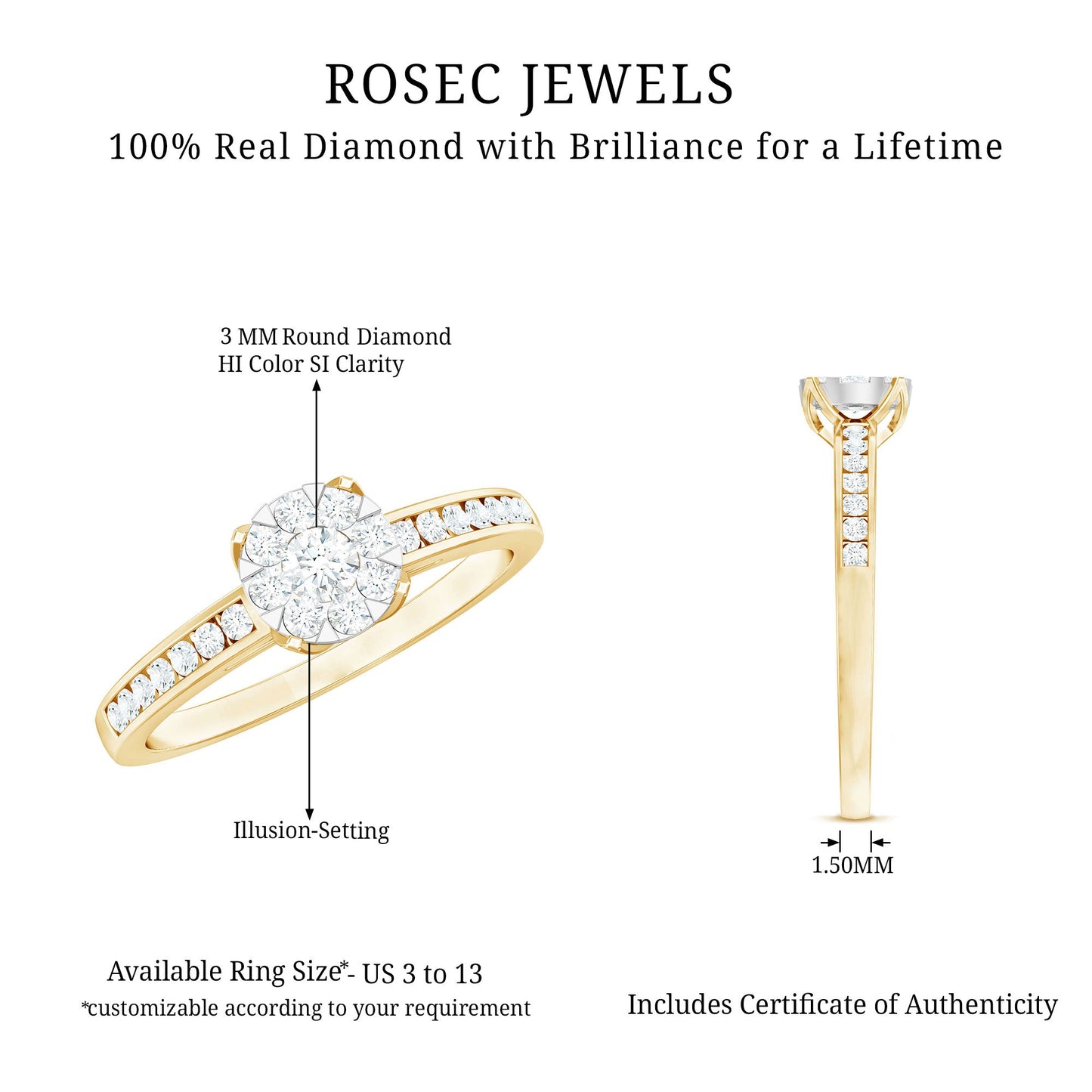 Illusion Set Diamond Engagement Ring