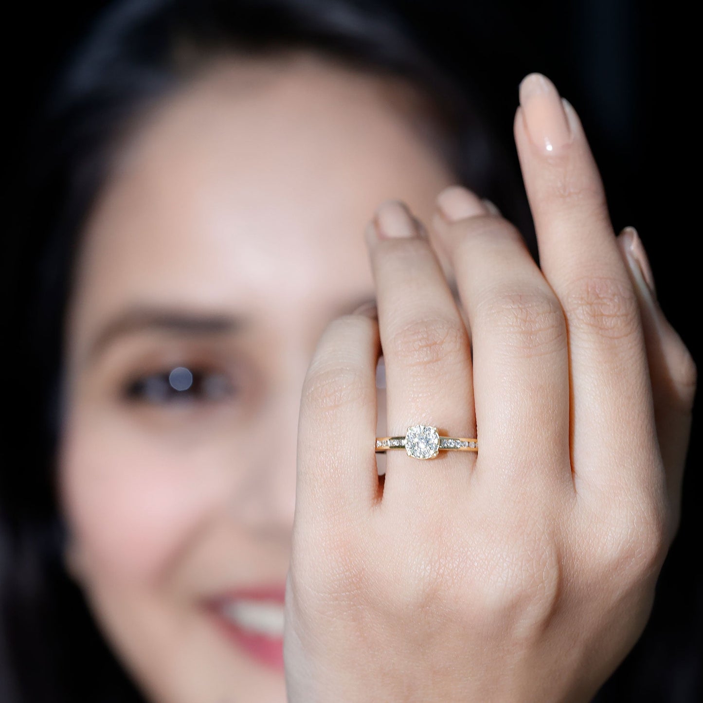 Illusion Set Diamond Engagement Ring