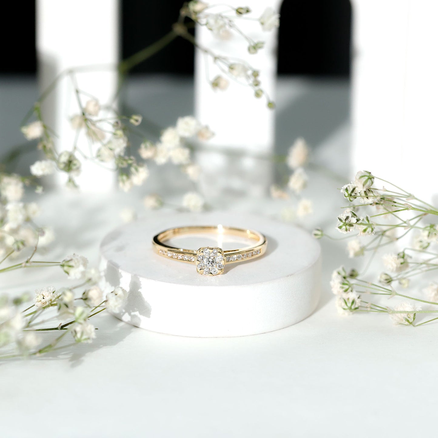 Illusion Set Diamond Engagement Ring