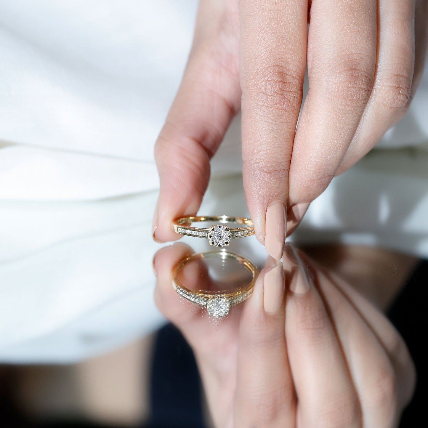 Illusion Set Diamond Engagement Ring