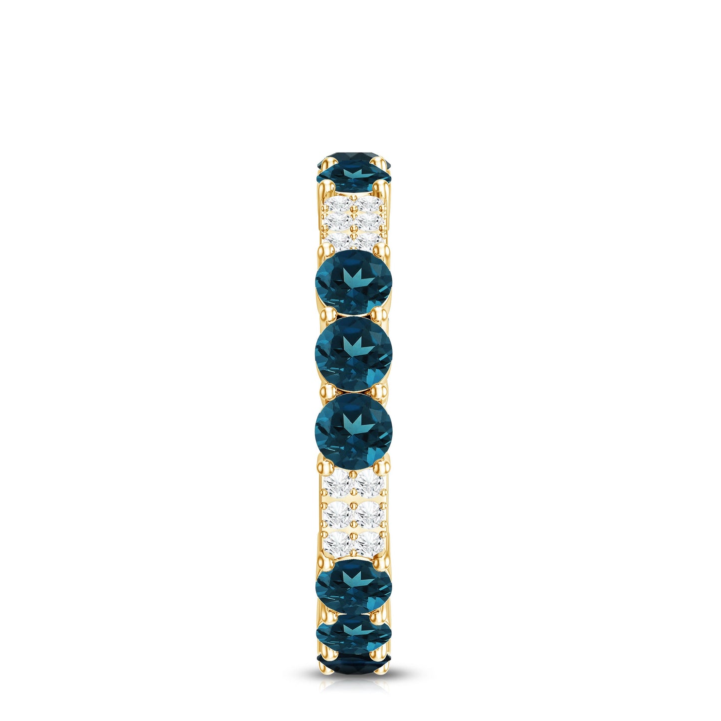 London Blue Topaz and Diamond Designer Full Eternity Band