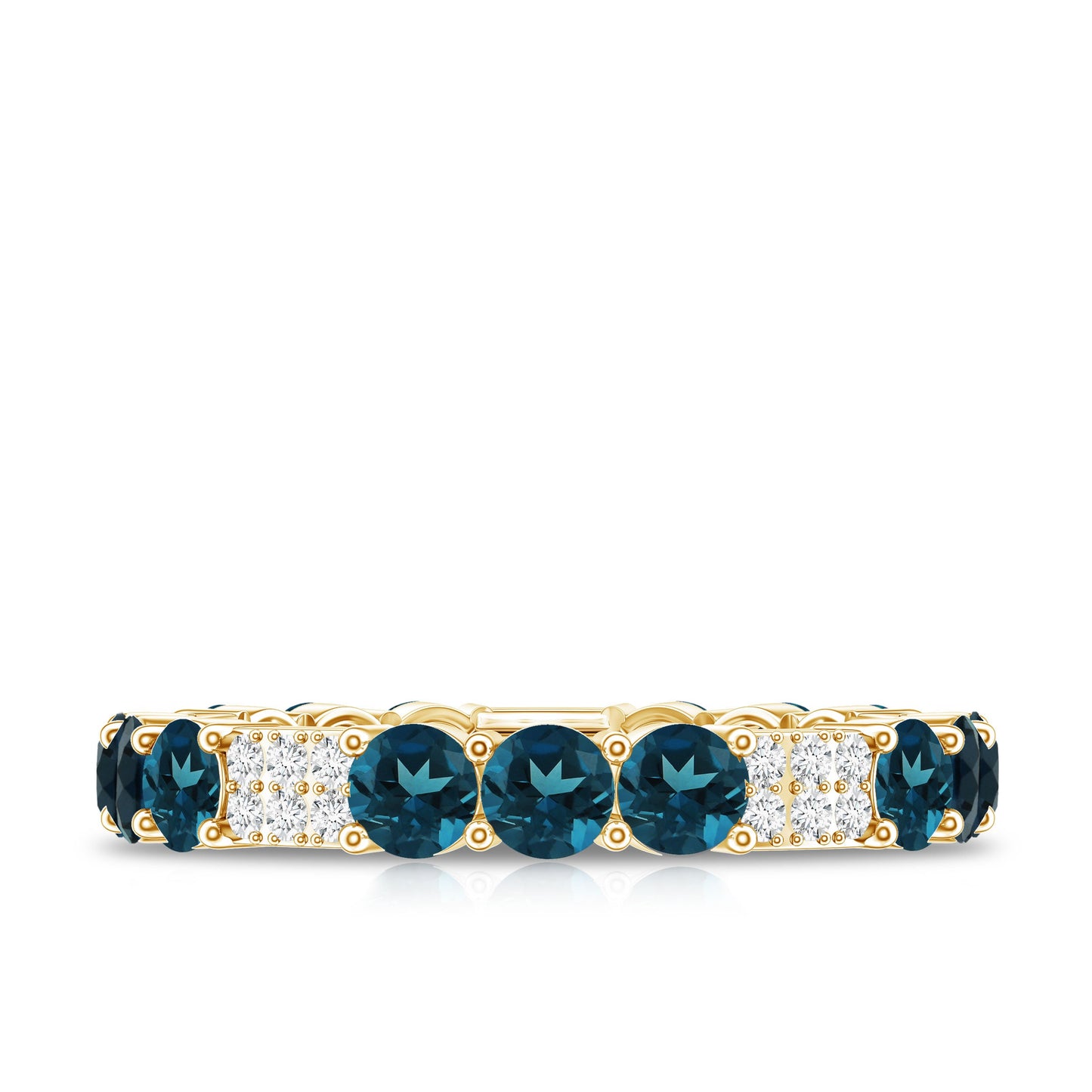 London Blue Topaz and Diamond Designer Full Eternity Band