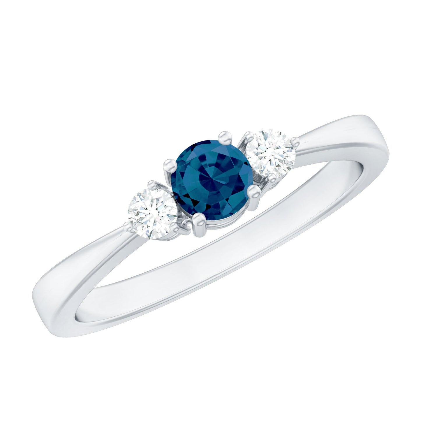 0.6 Carat London Blue Topaz Proposal Ring with Diamond