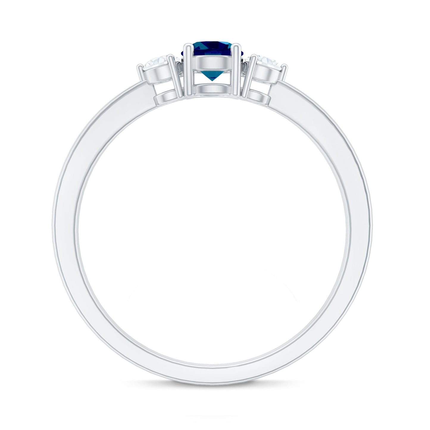 0.6 Carat London Blue Topaz Proposal Ring with Diamond
