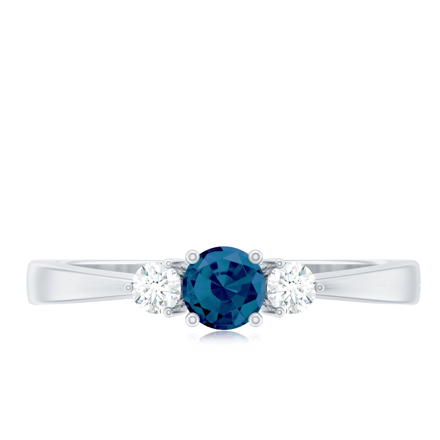 0.6 Carat London Blue Topaz Proposal Ring with Diamond