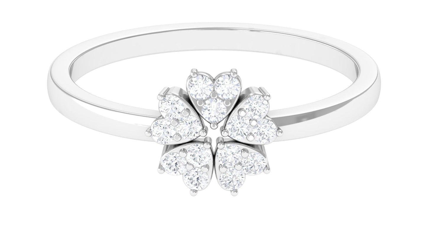Natural Diamond Flower Promise Ring