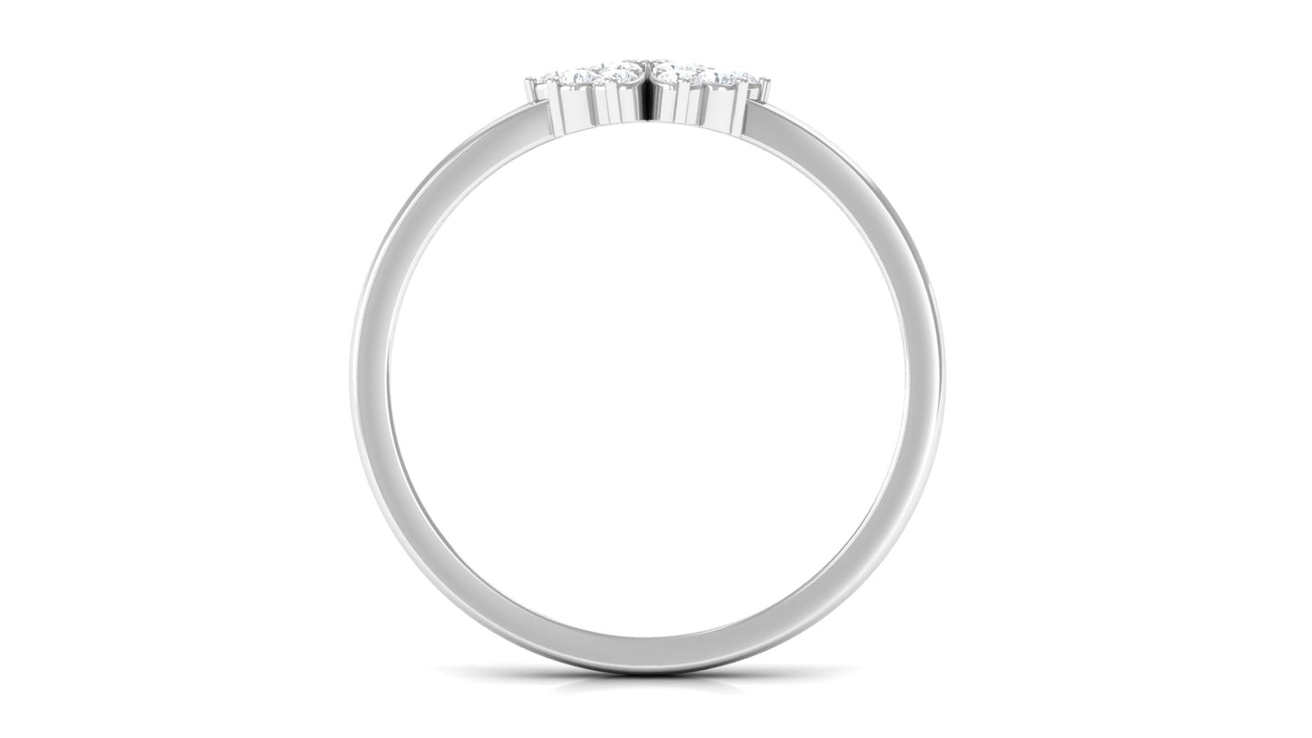 Natural Diamond Flower Promise Ring