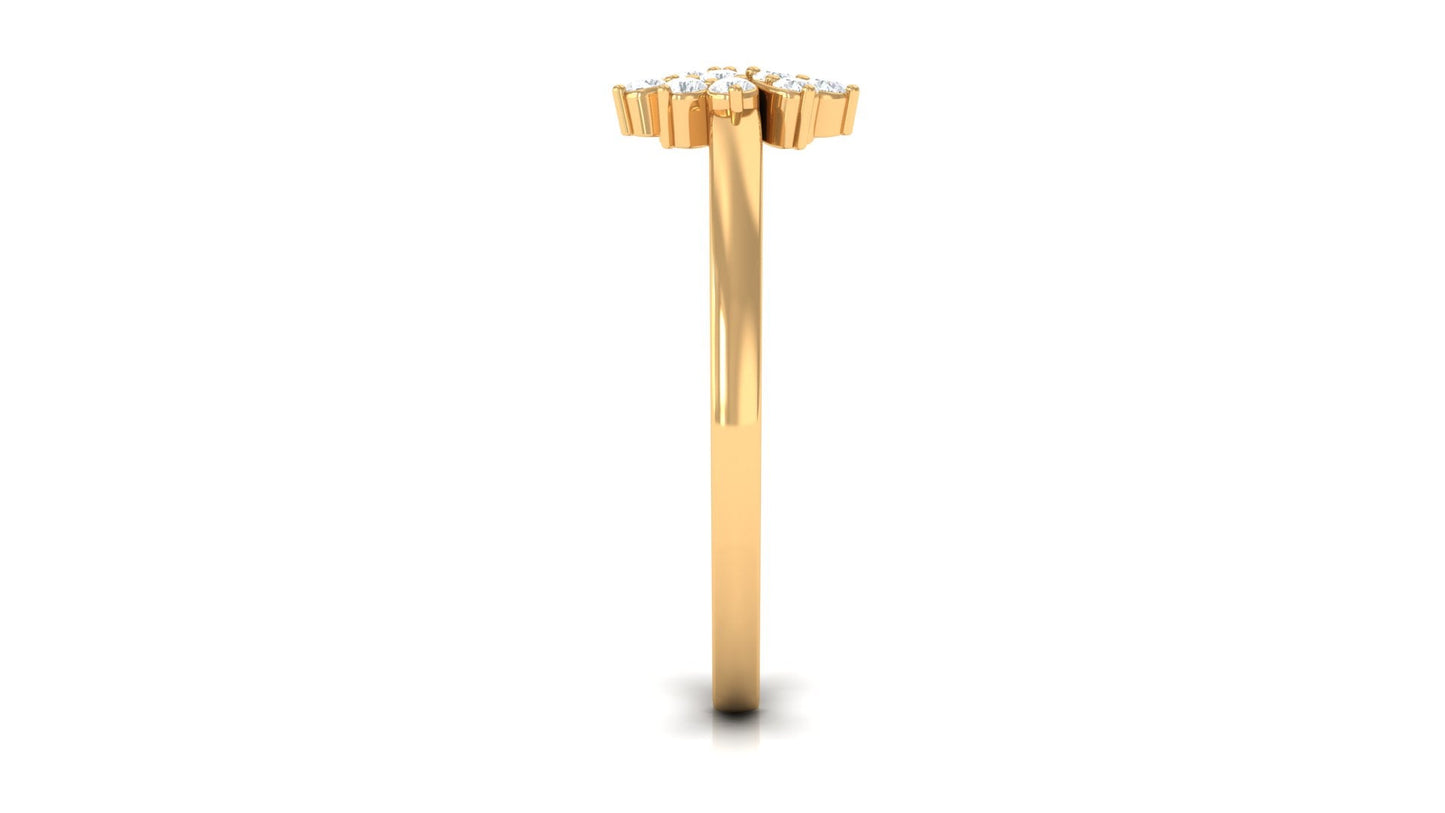 Natural Diamond Flower Promise Ring