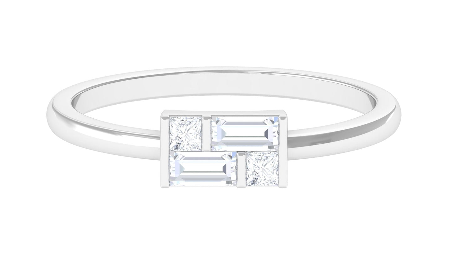 Certified Natural Diamond Promise Ring in East West Style