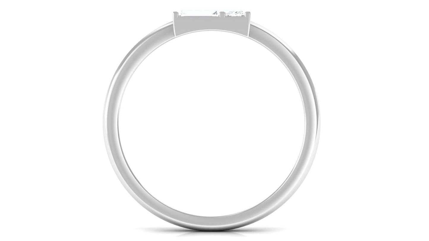 Certified Natural Diamond Promise Ring in East West Style