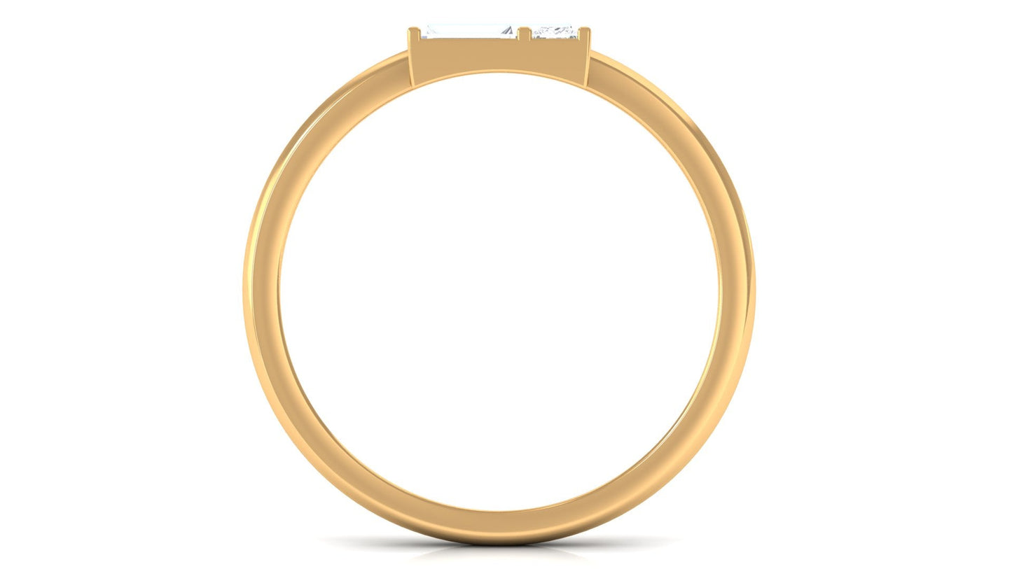 Certified Natural Diamond Promise Ring in East West Style