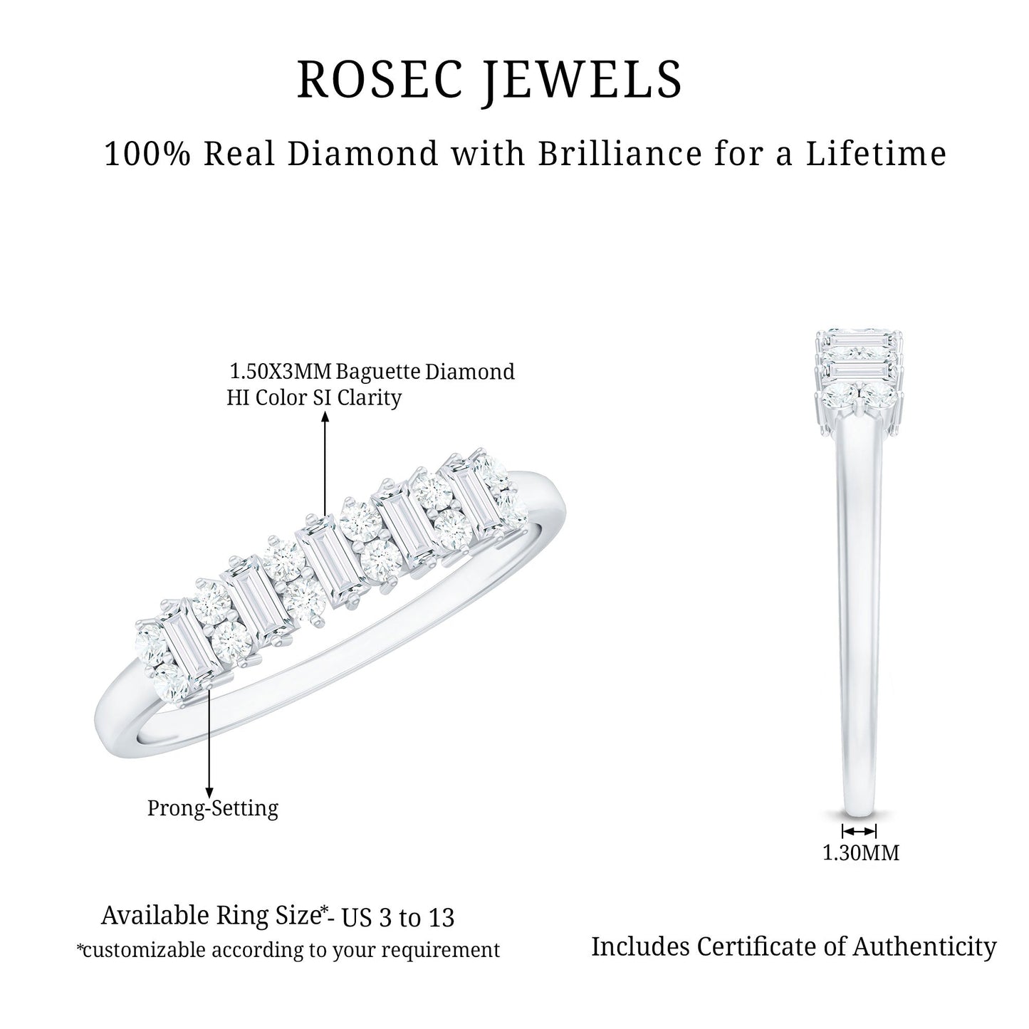 Minimal Natural Diamond Anniversary Ring