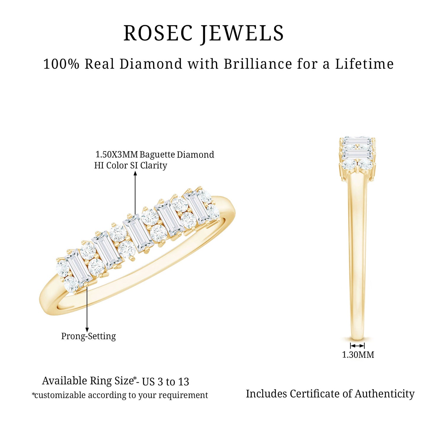 Minimal Natural Diamond Anniversary Ring