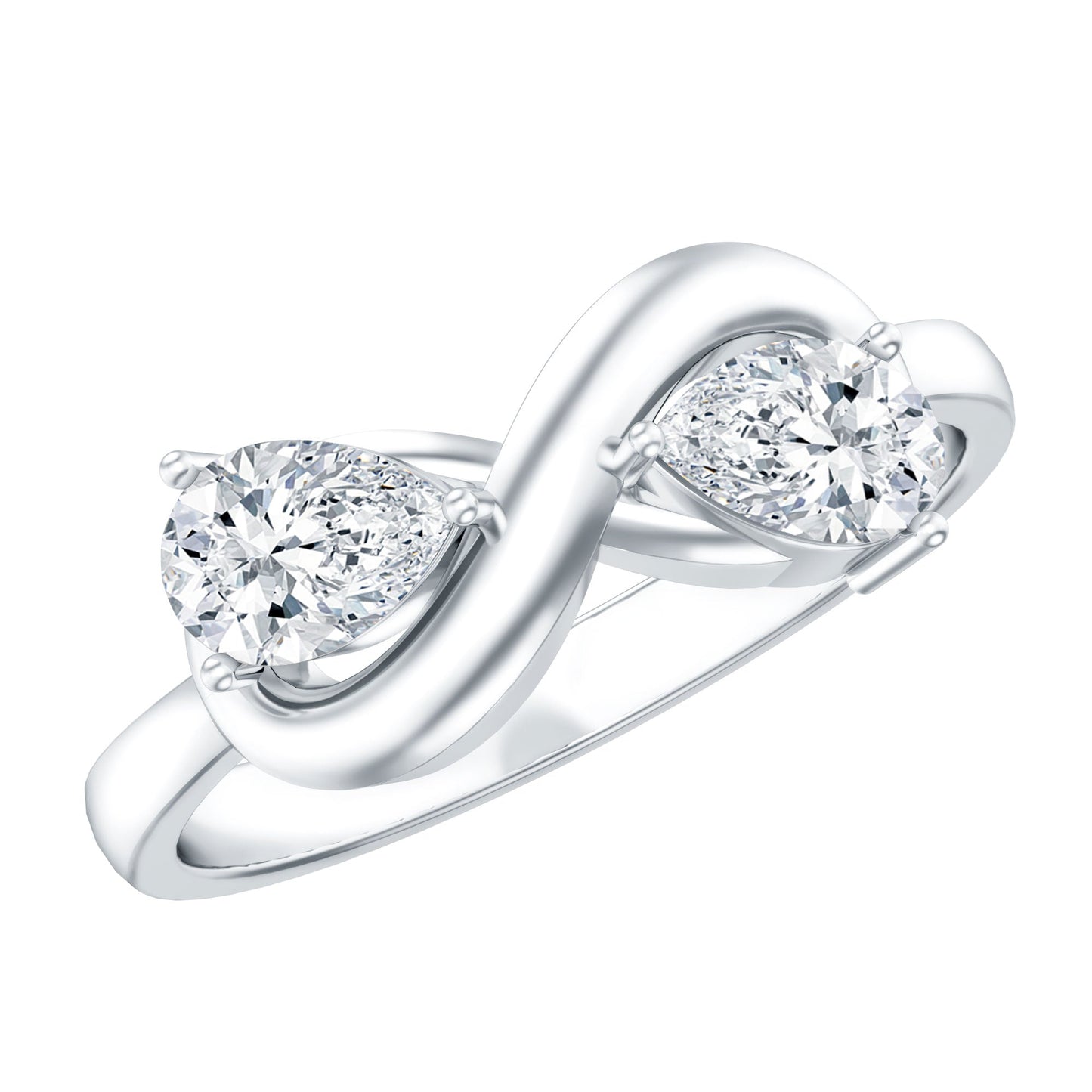 Lab Grown Diamond Toi Et Moi Promise Ring with Infinity Knot