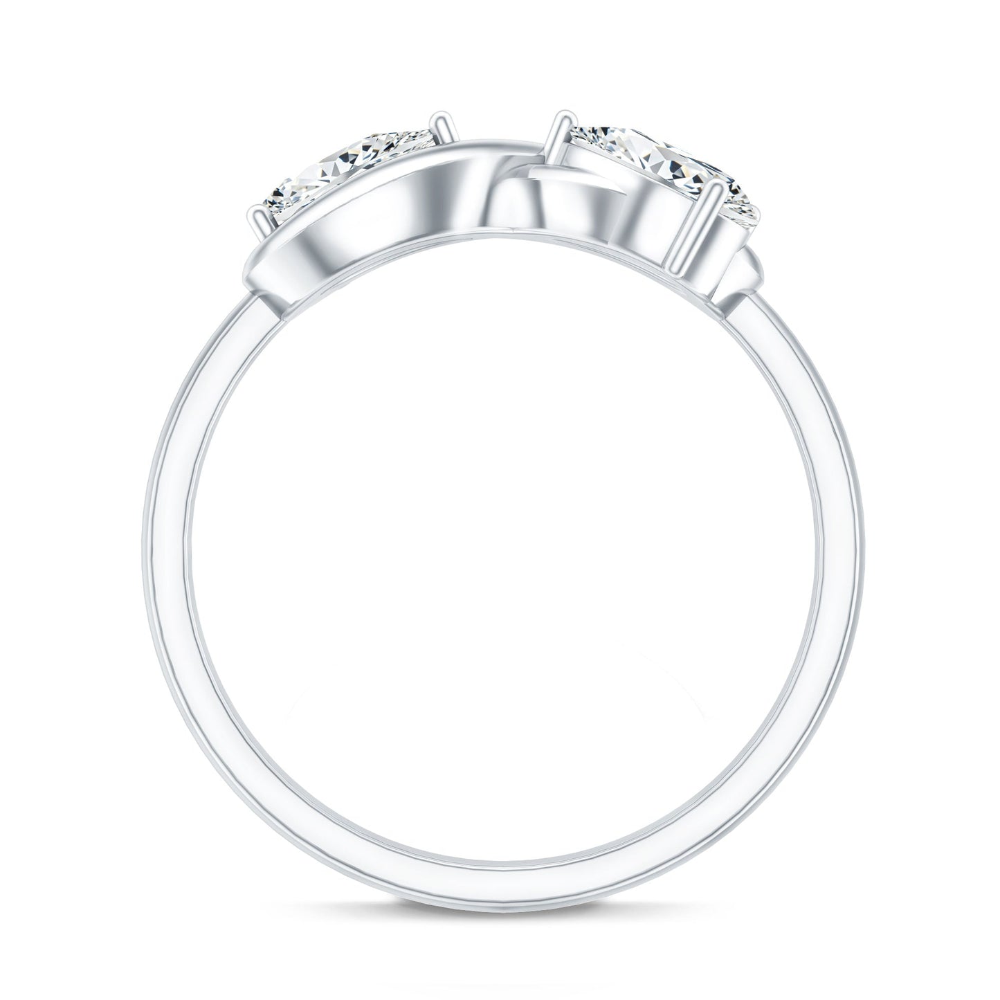 Lab Grown Diamond Toi Et Moi Promise Ring with Infinity Knot
