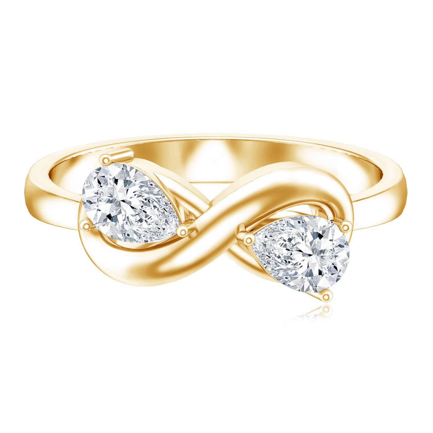 Lab Grown Diamond Toi Et Moi Promise Ring with Infinity Knot