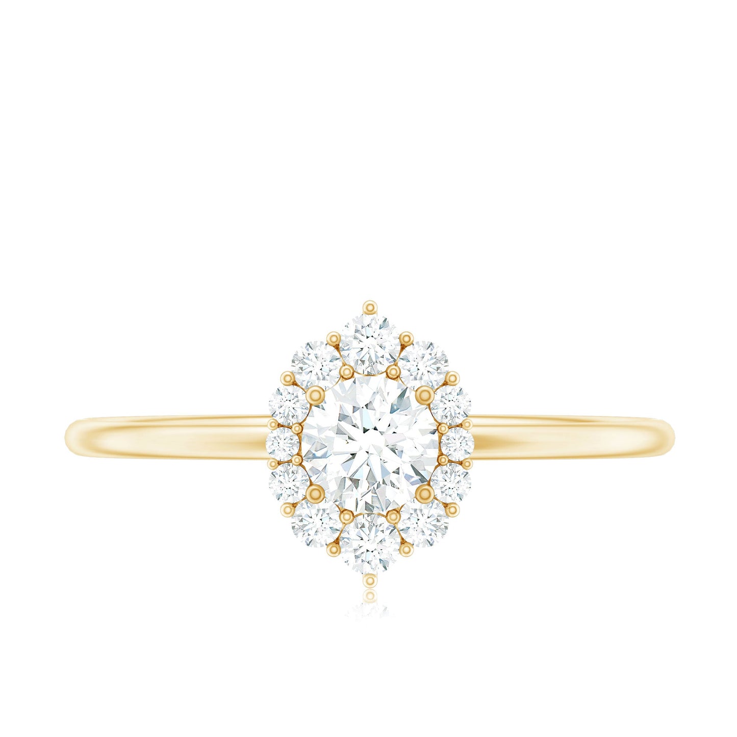 Minimal Real Diamond Engagement Ring with Halo