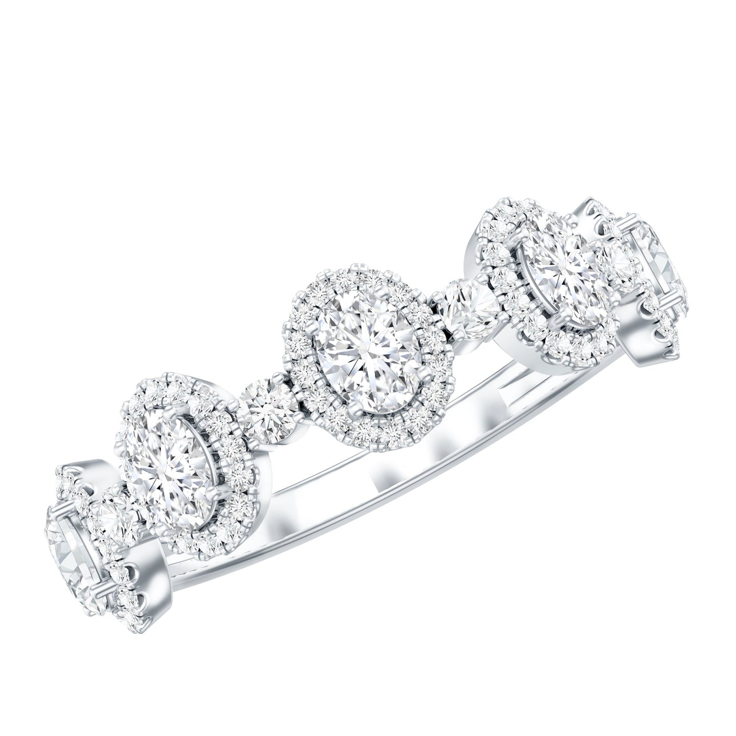 Designer Lab Grown Diamond Half Eternity Wedding Band Ring