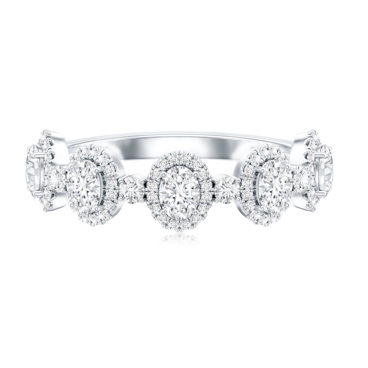 Designer Lab Grown Diamond Half Eternity Wedding Band Ring
