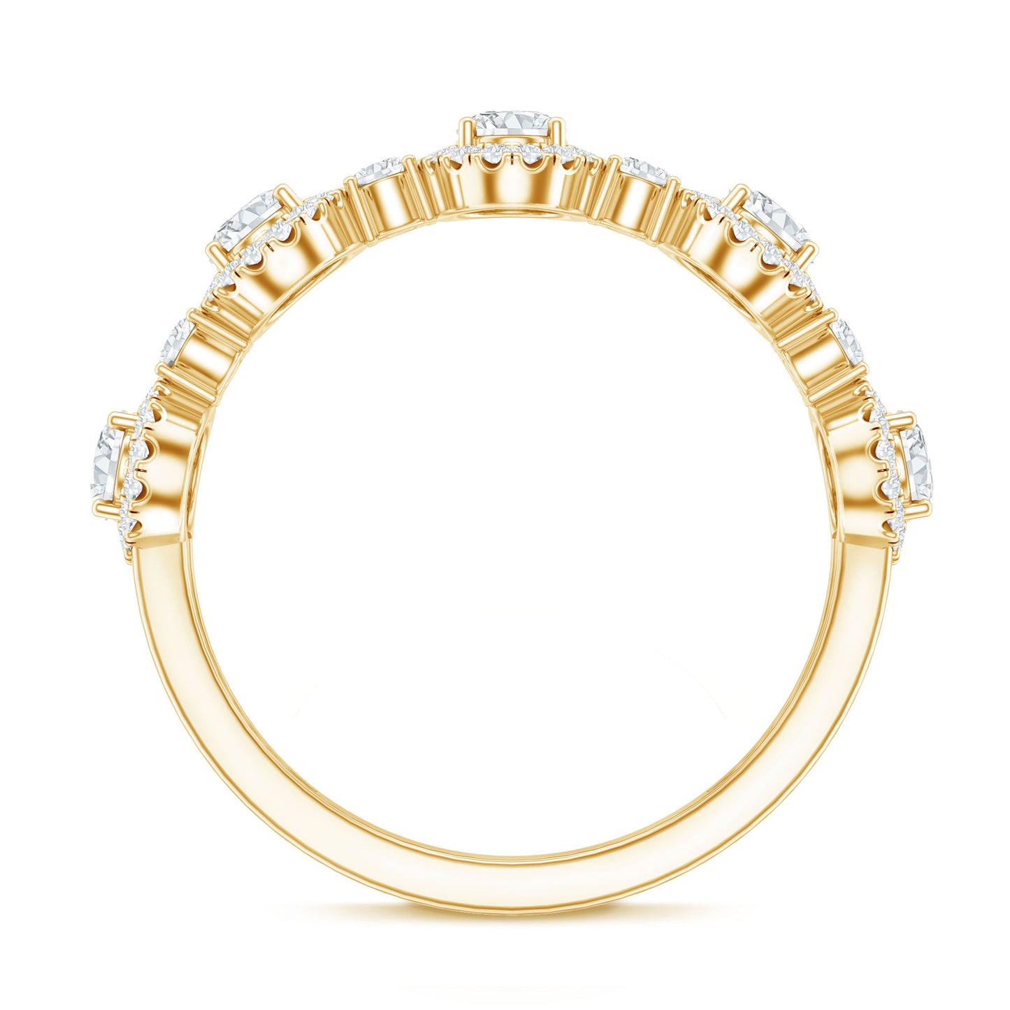 Designer Lab Grown Diamond Half Eternity Wedding Band Ring