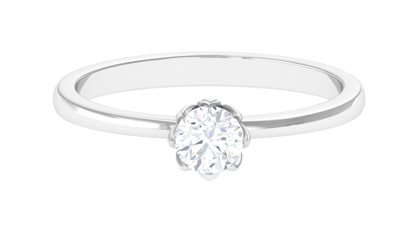 Natural Diamond Solitaire Promise Ring For Women