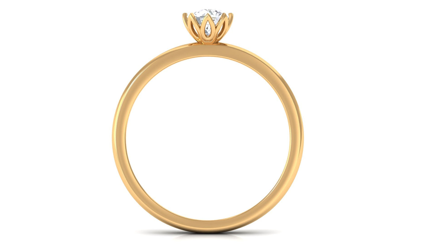Natural Diamond Solitaire Promise Ring For Women