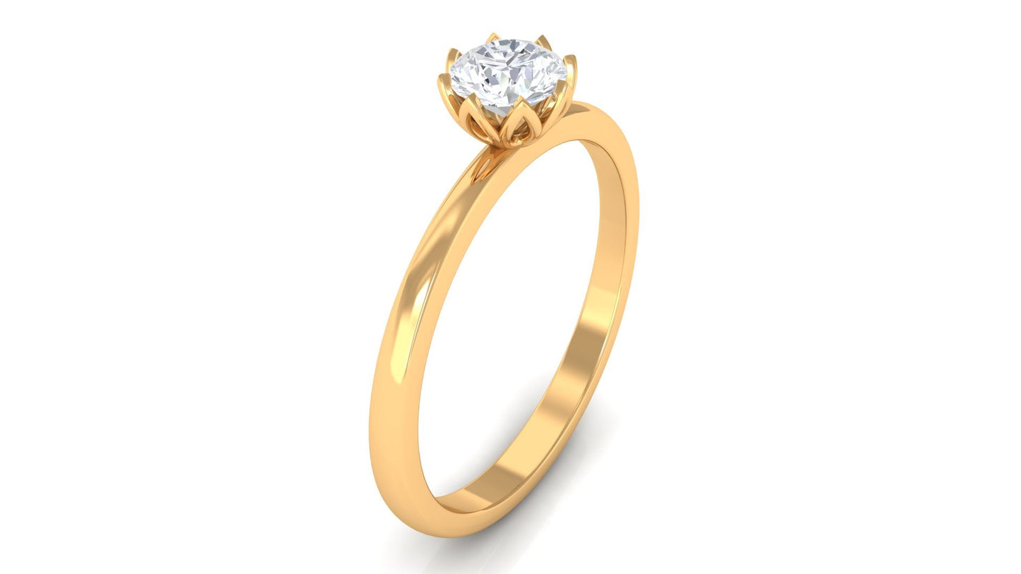Natural Diamond Solitaire Promise Ring For Women