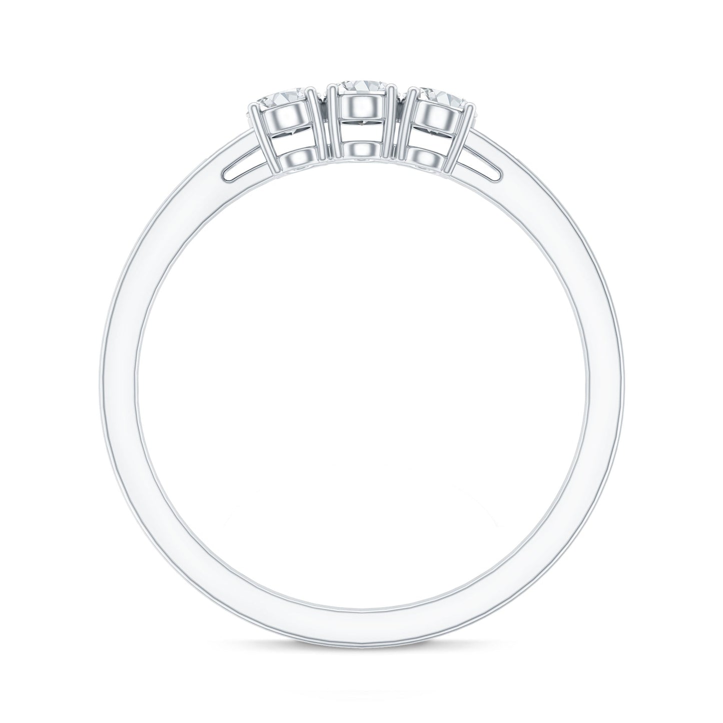 Lab Grown Oval Diamond 3 Stone Engagement Ring