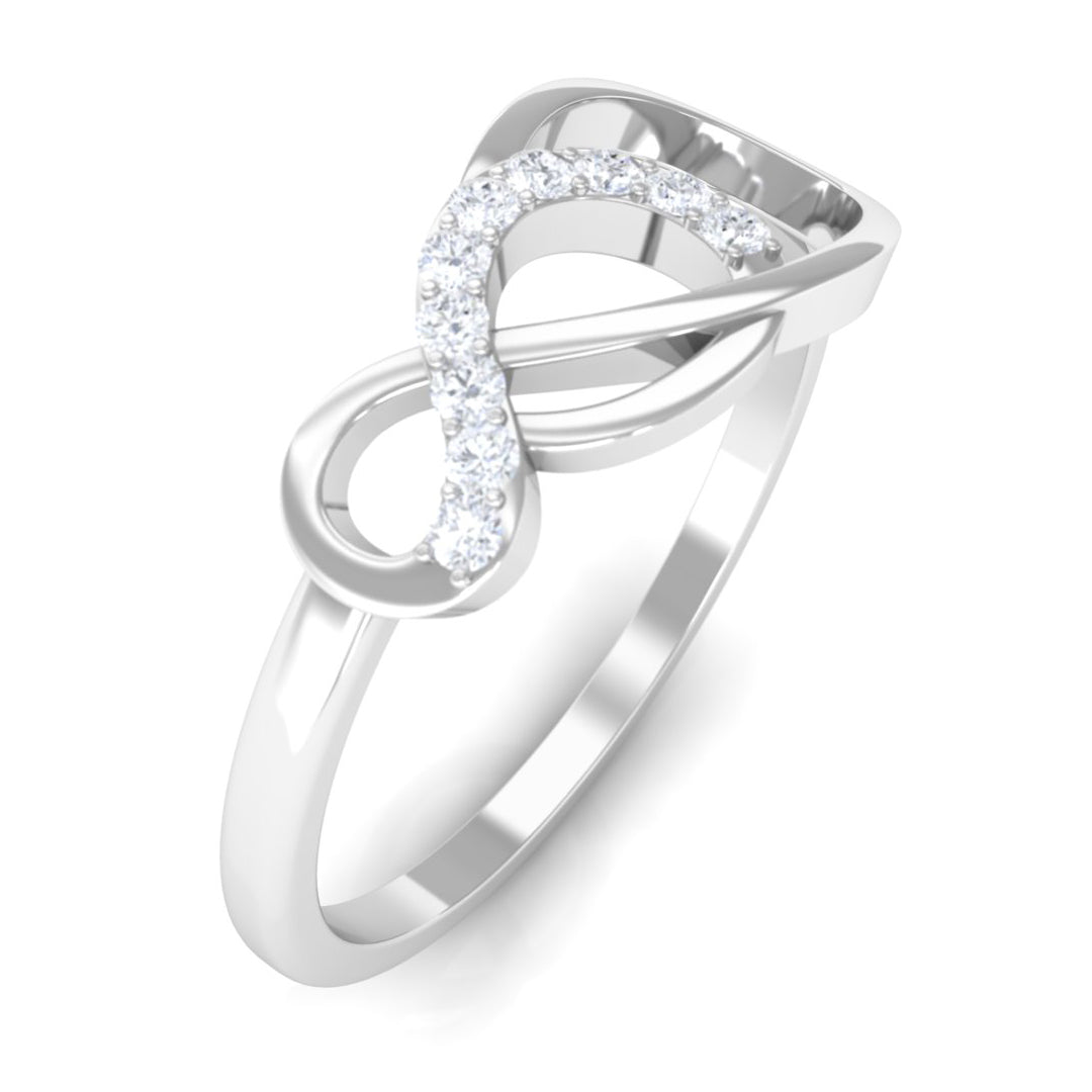 Natural Diamond Infinity Ring for Valentines Day