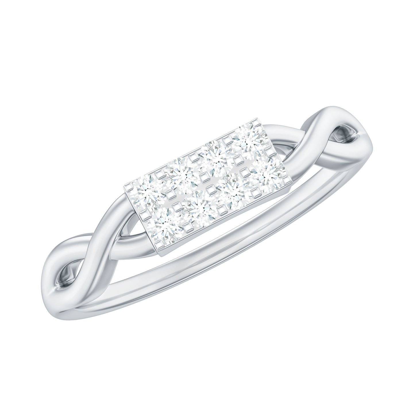 Contemporary Diamond Engagement Ring with Infinity Shank