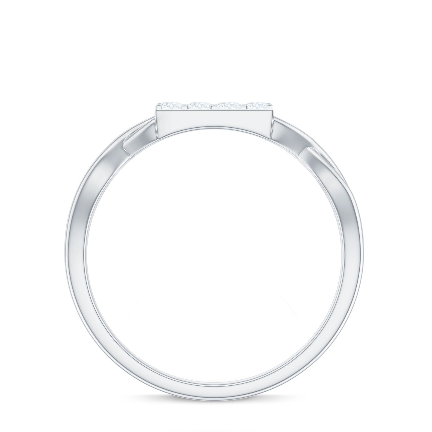 Contemporary Diamond Engagement Ring with Infinity Shank
