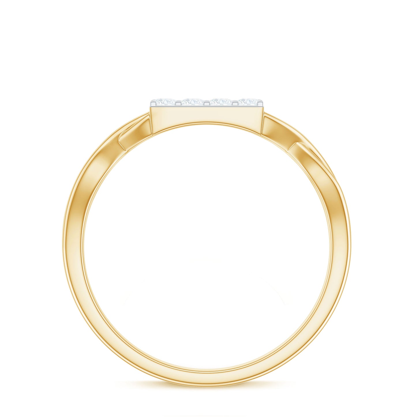 Contemporary Diamond Engagement Ring with Infinity Shank