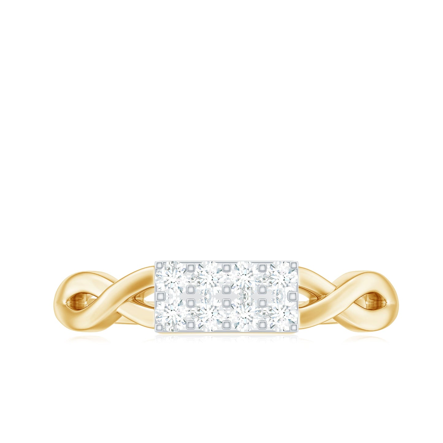 Contemporary Diamond Engagement Ring with Infinity Shank
