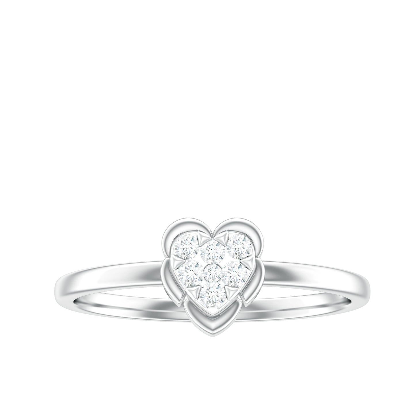 Certified Natural Diamond Heart Promise Ring