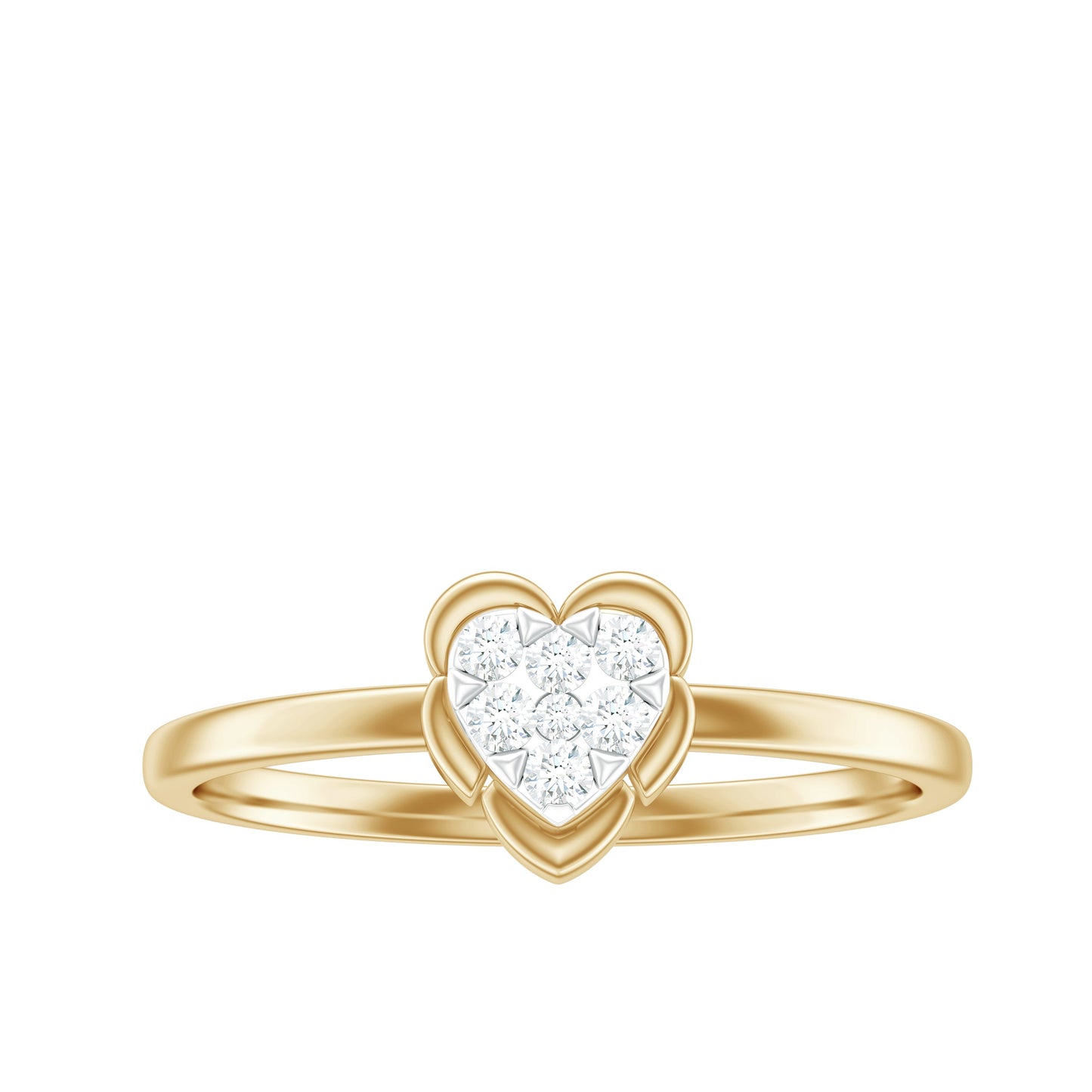 Certified Natural Diamond Heart Promise Ring